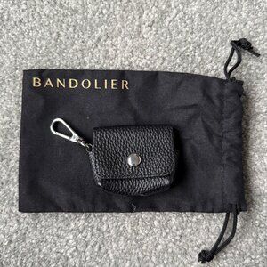 Bandolier Avery AirPods Pro Case Black Pebbled Leather wSilver Hardware